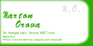 marton orova business card